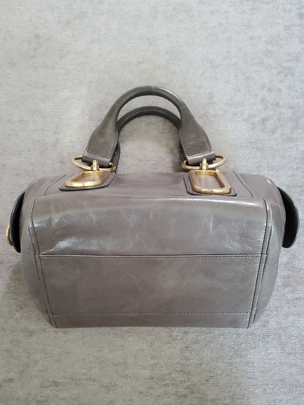 EUC See By Chloe Leather Satchel In Gray With Gold Hardware - Picture 12 of 16
